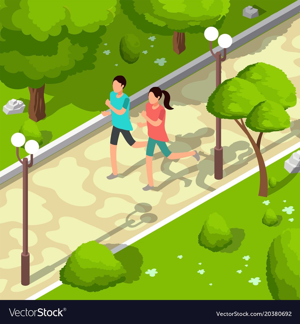 Пробежка в парке рисунок