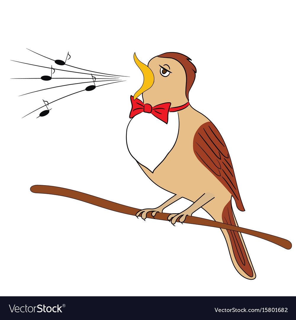 Птица поет мультяшная