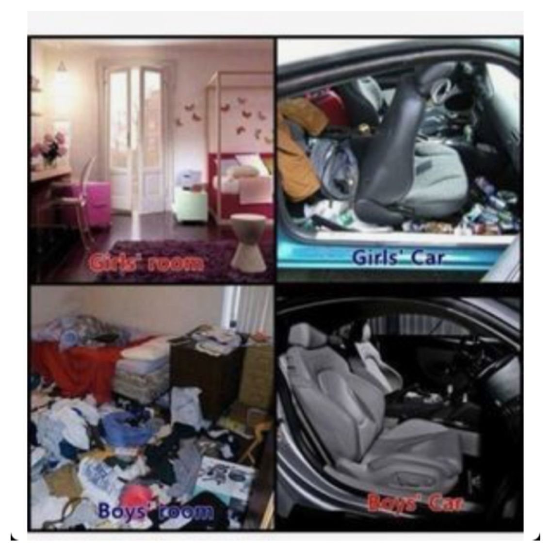 Мужская комната женская машина