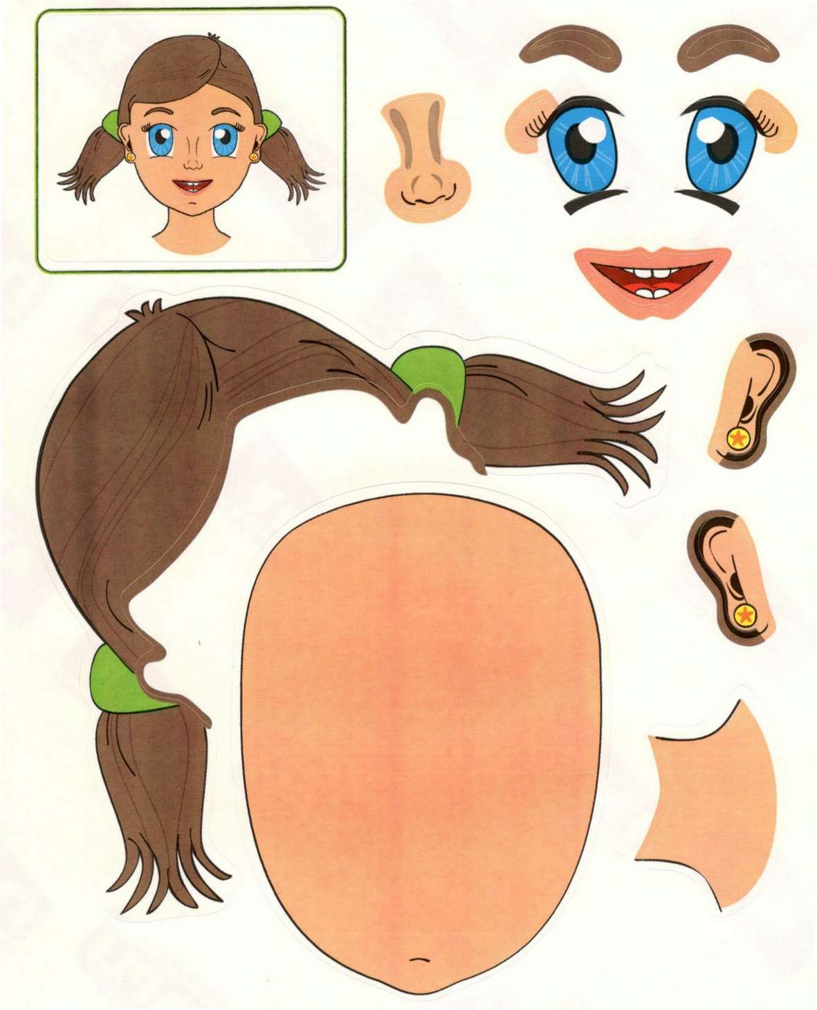 Части лица для аппликации