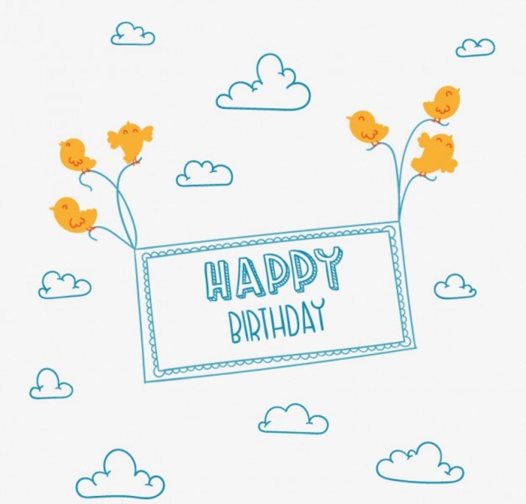 Открытка с днём рождения Минимализм