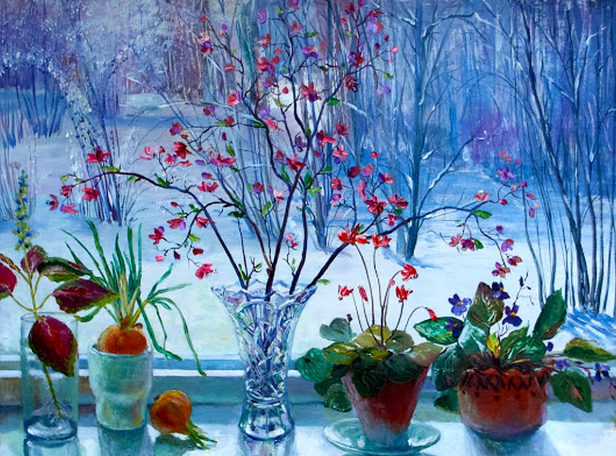 Зимний натюрморт живопись