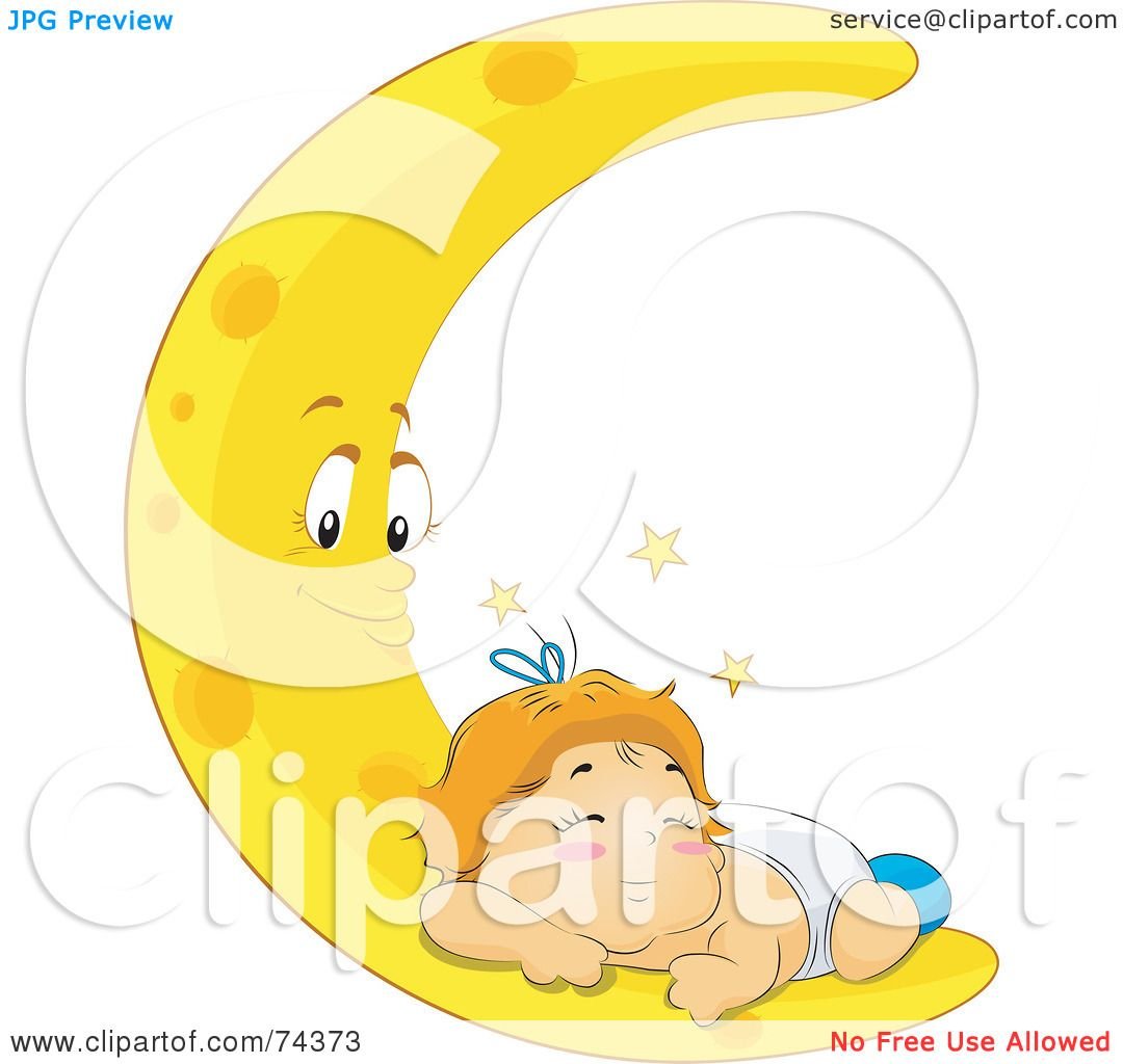 Месяц спит на прозрачном фоне