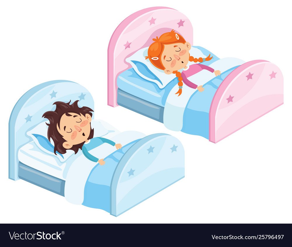 Ребенок спит в кроватке рисунок