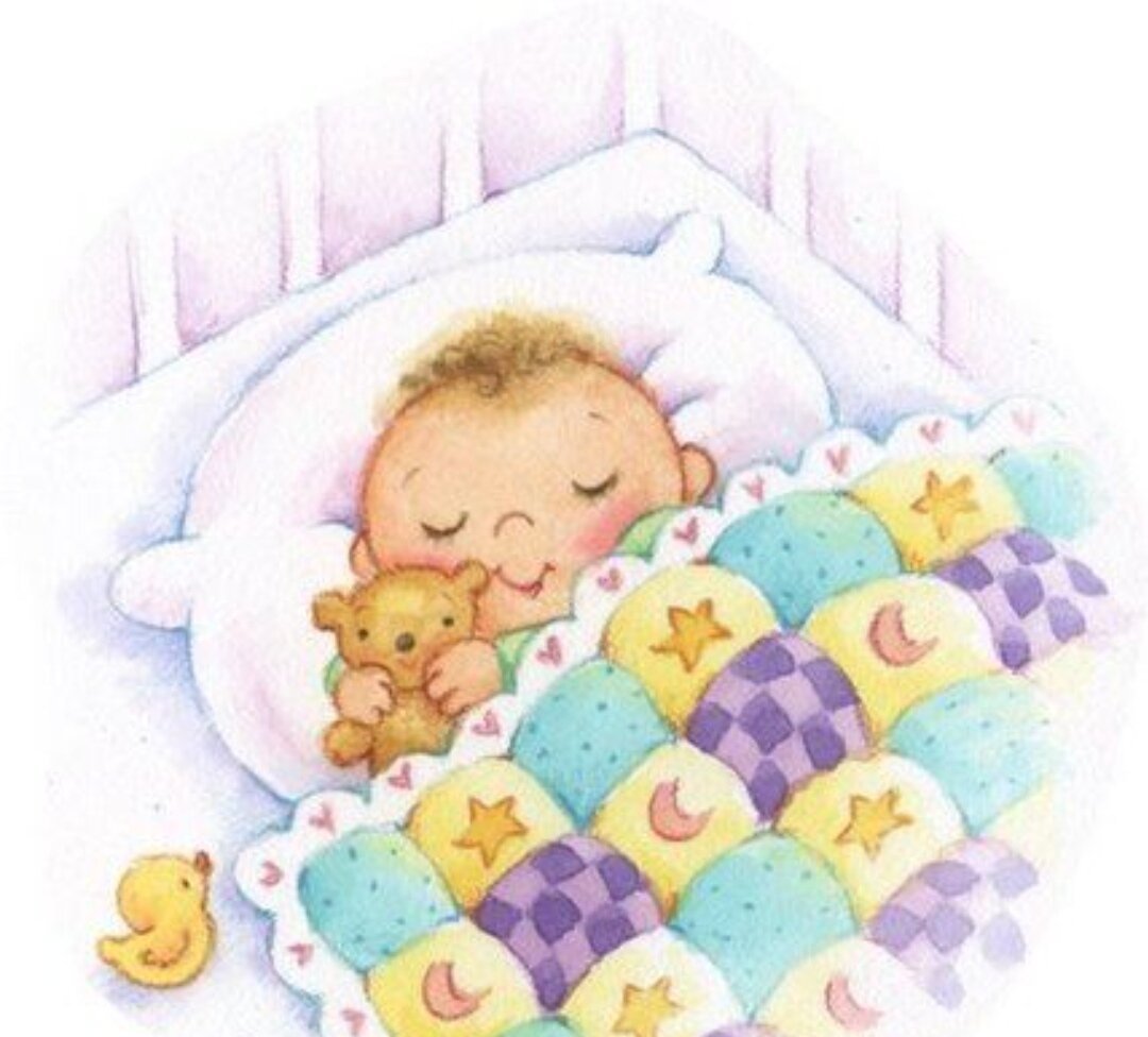 Малыши в кроватке иллюстрации