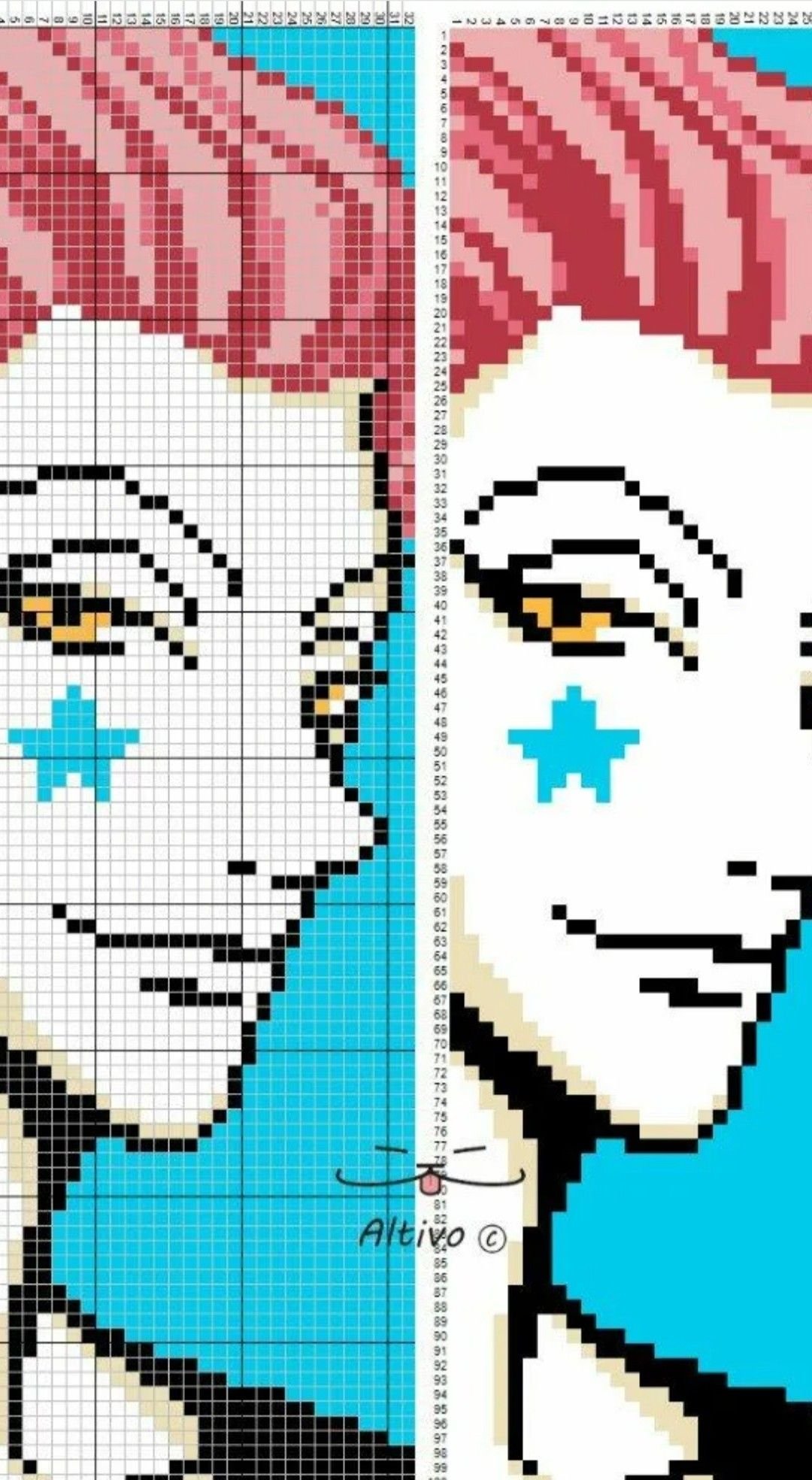 Пиксельный аниме персонаж