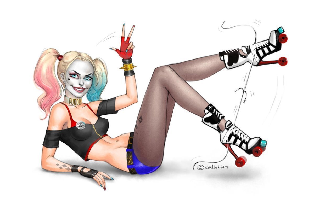 Харли Квинн мультяшная в полный рост