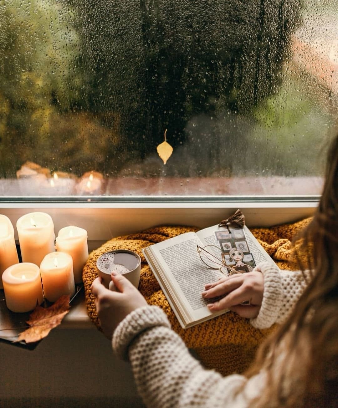 Осень чай окно