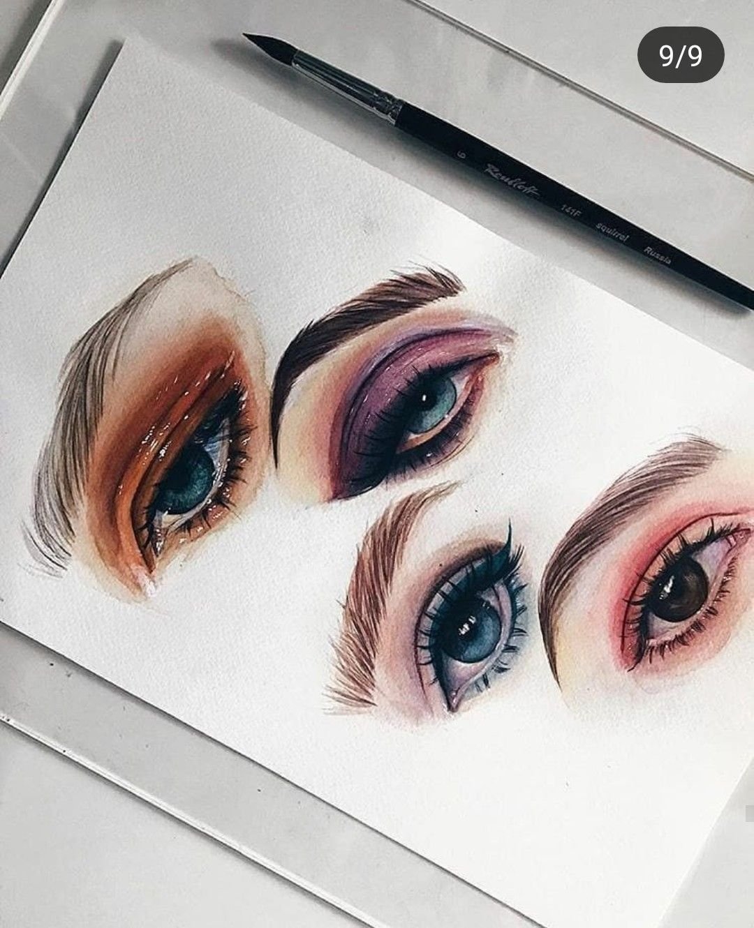 Карие глаза акварелью