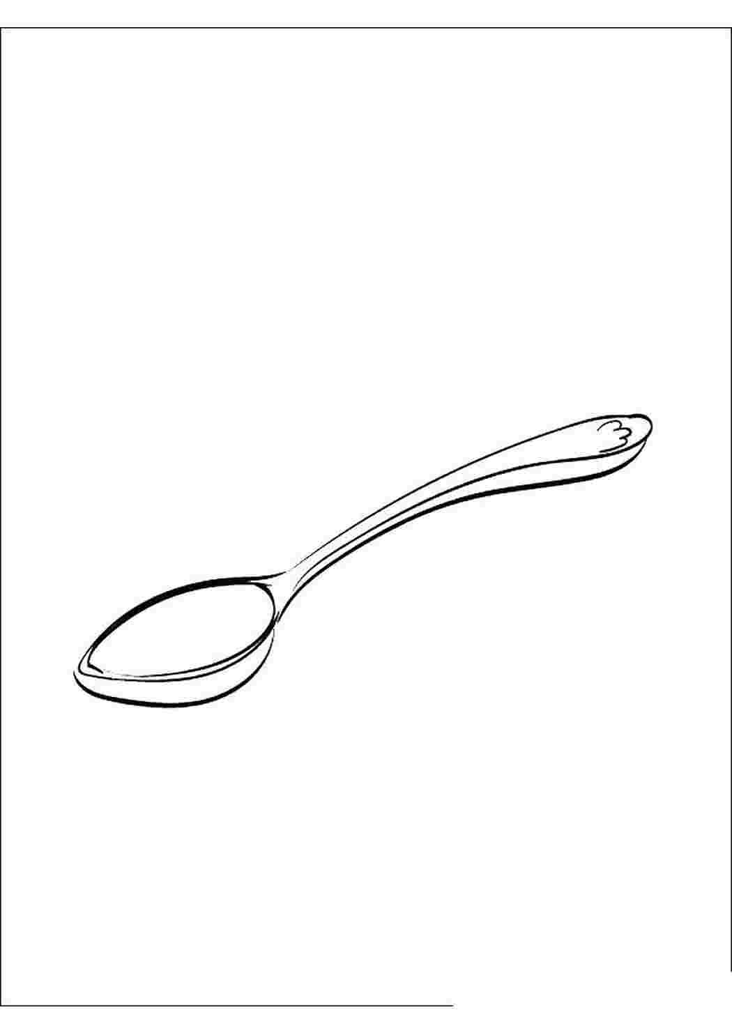 Ложка Расписная на белом фоне