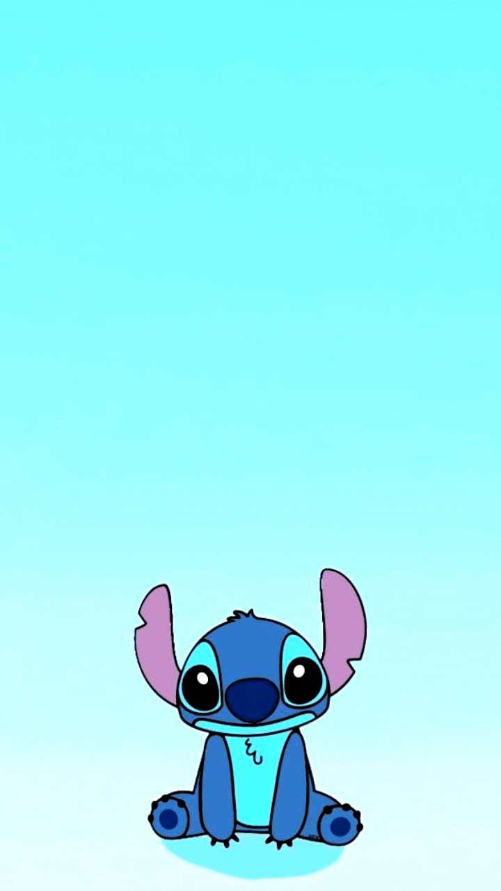 Милый Стич на голубом фоне