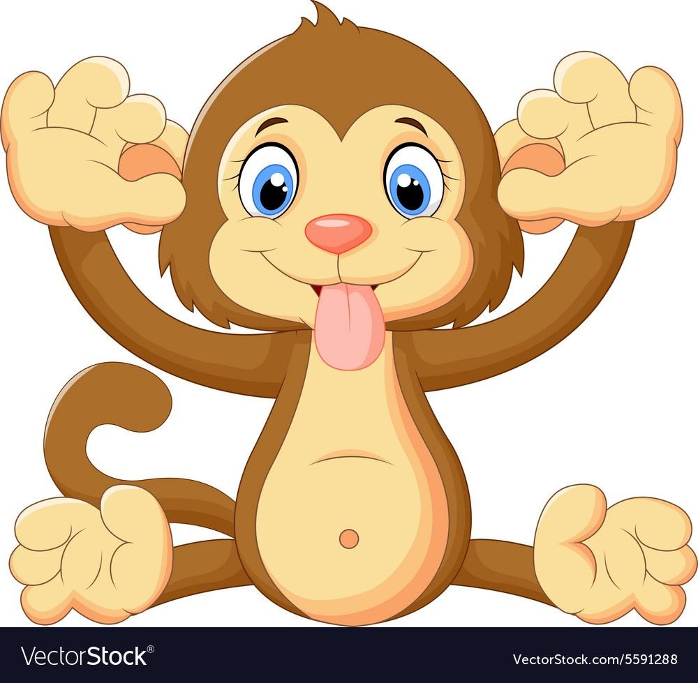 Забавная обезьянка мультяшная