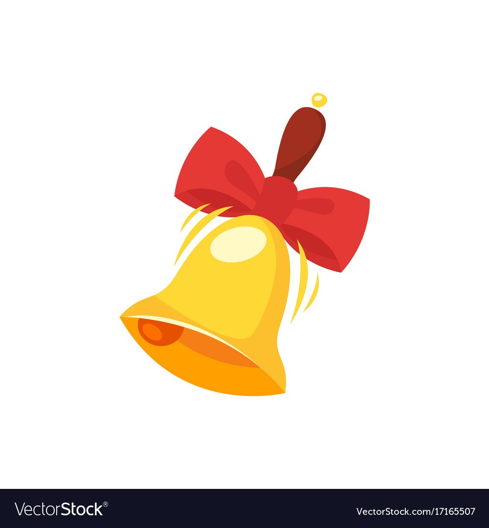 Школьный звонок на белом фоне