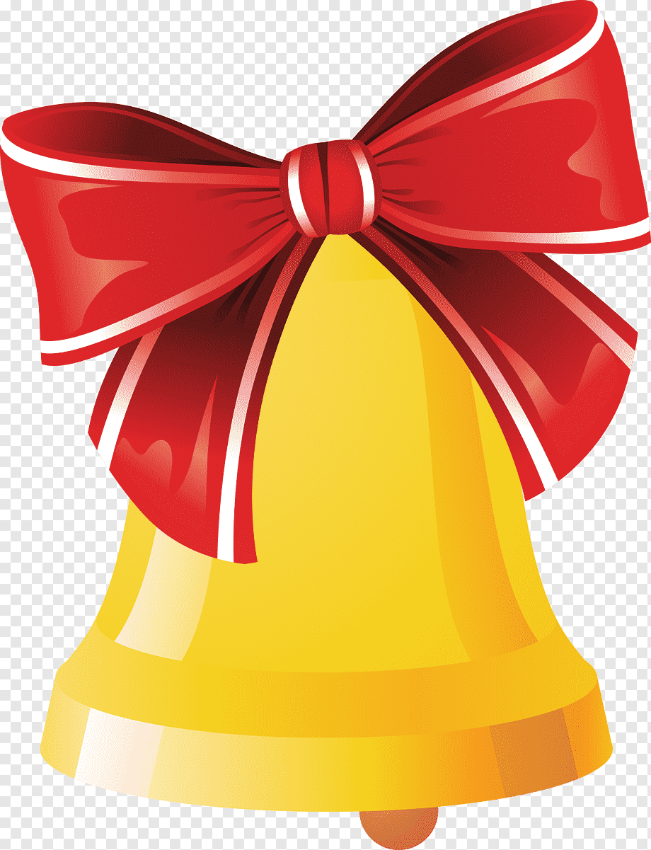 Золотой колокольчик с красной лентой школьный