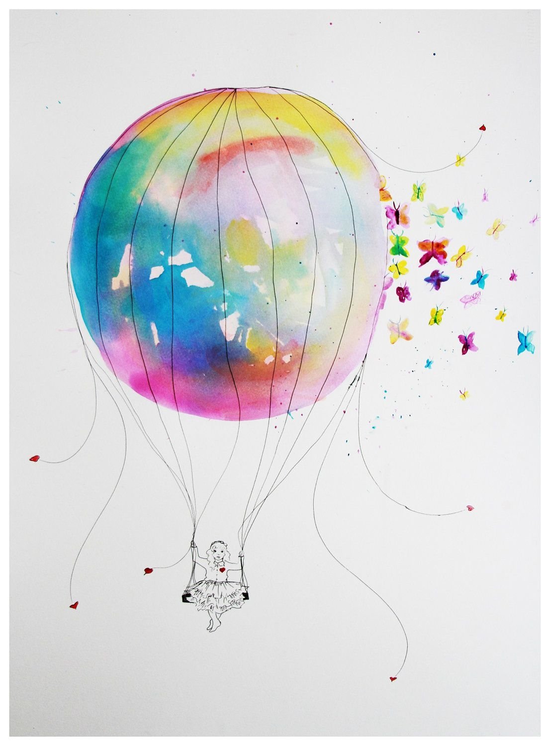 Акварельный воздушный шар