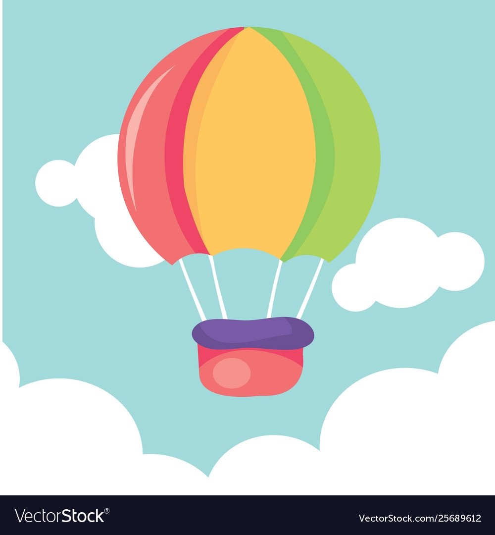 Воздушный шар с корзиной рисунок