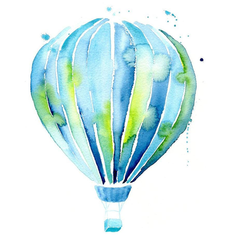 Акварельный воздушный шар