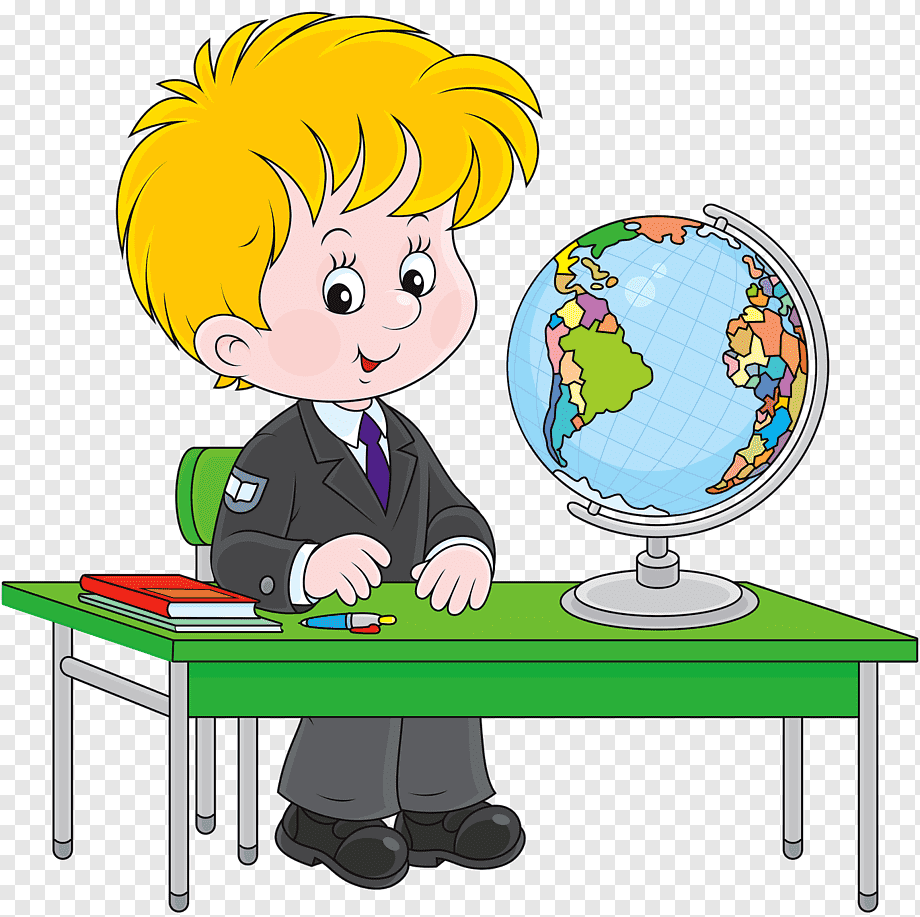 Мультяшные школьники за партой