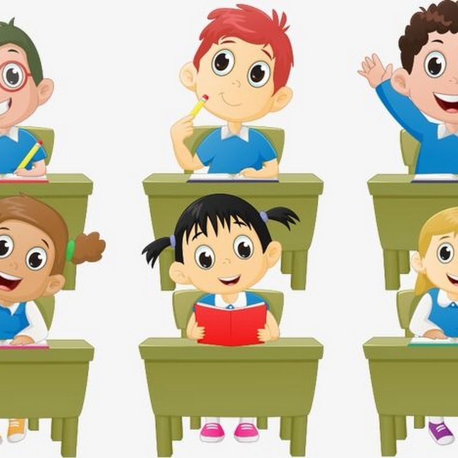 Ученики за партой мультяшные