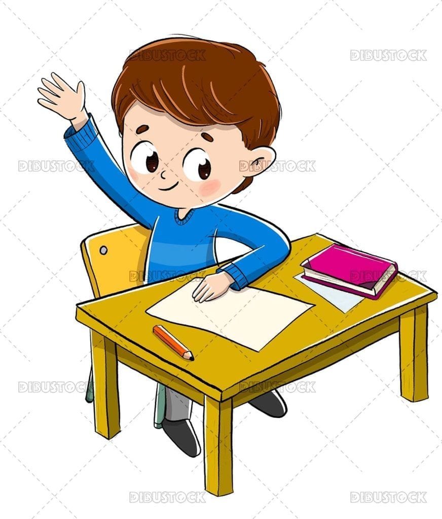 Ученик поднимает руку