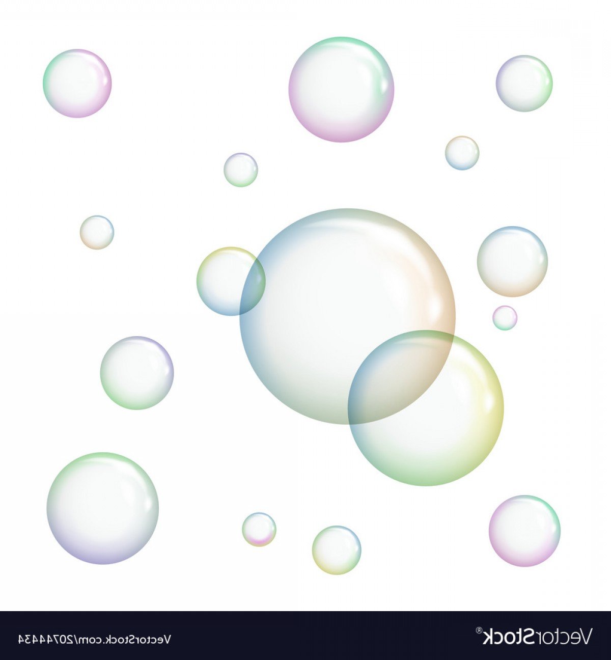 Акварельные мыльные пузыри на прозрачном фоне
