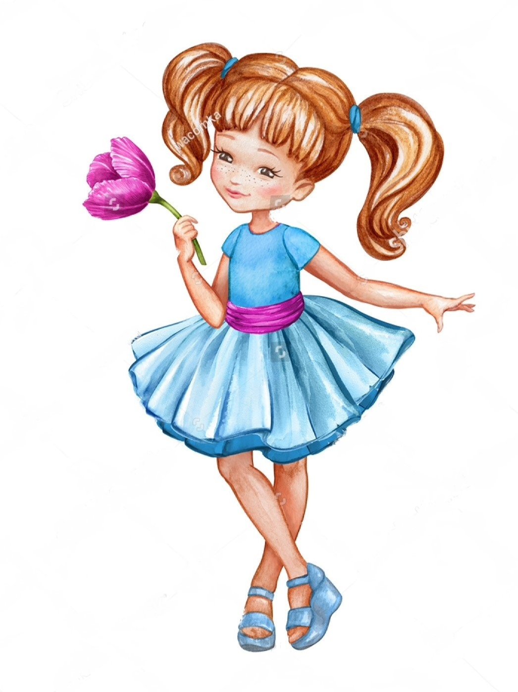 Рыжая девушка рисунок