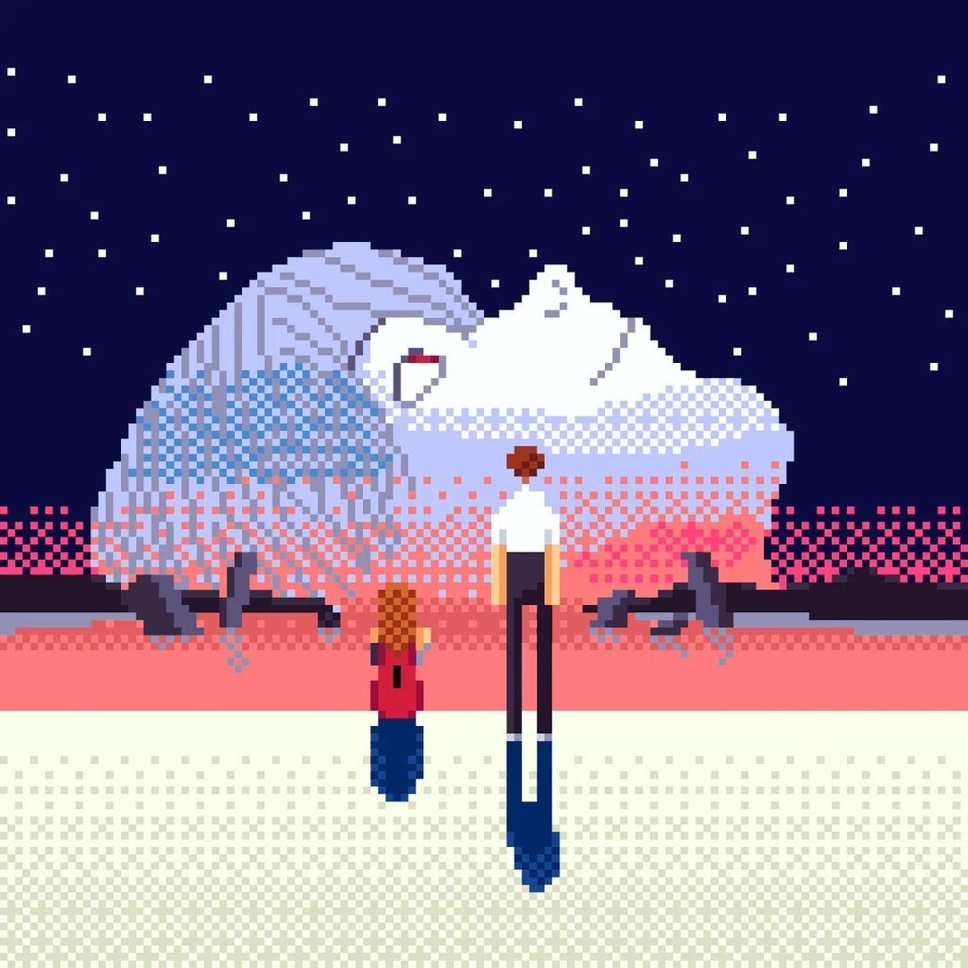 Аниме арты в стиле пиксель