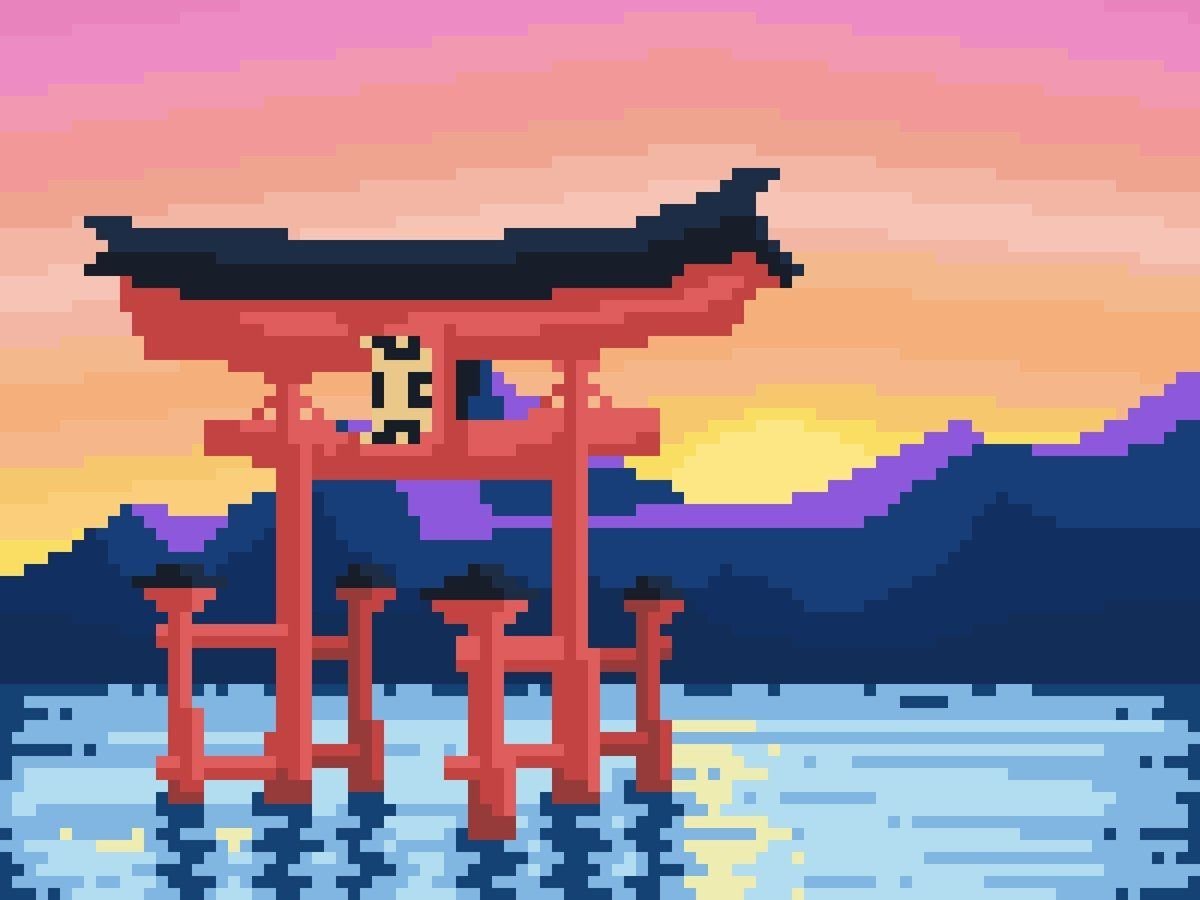 Небо пиксель арт