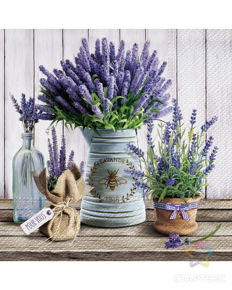 Веточка лаванды для декупажа