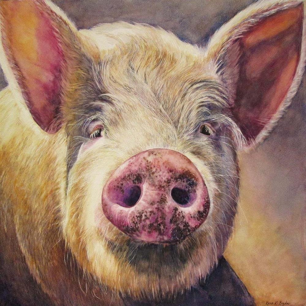 Черно- белый портрет свиньи