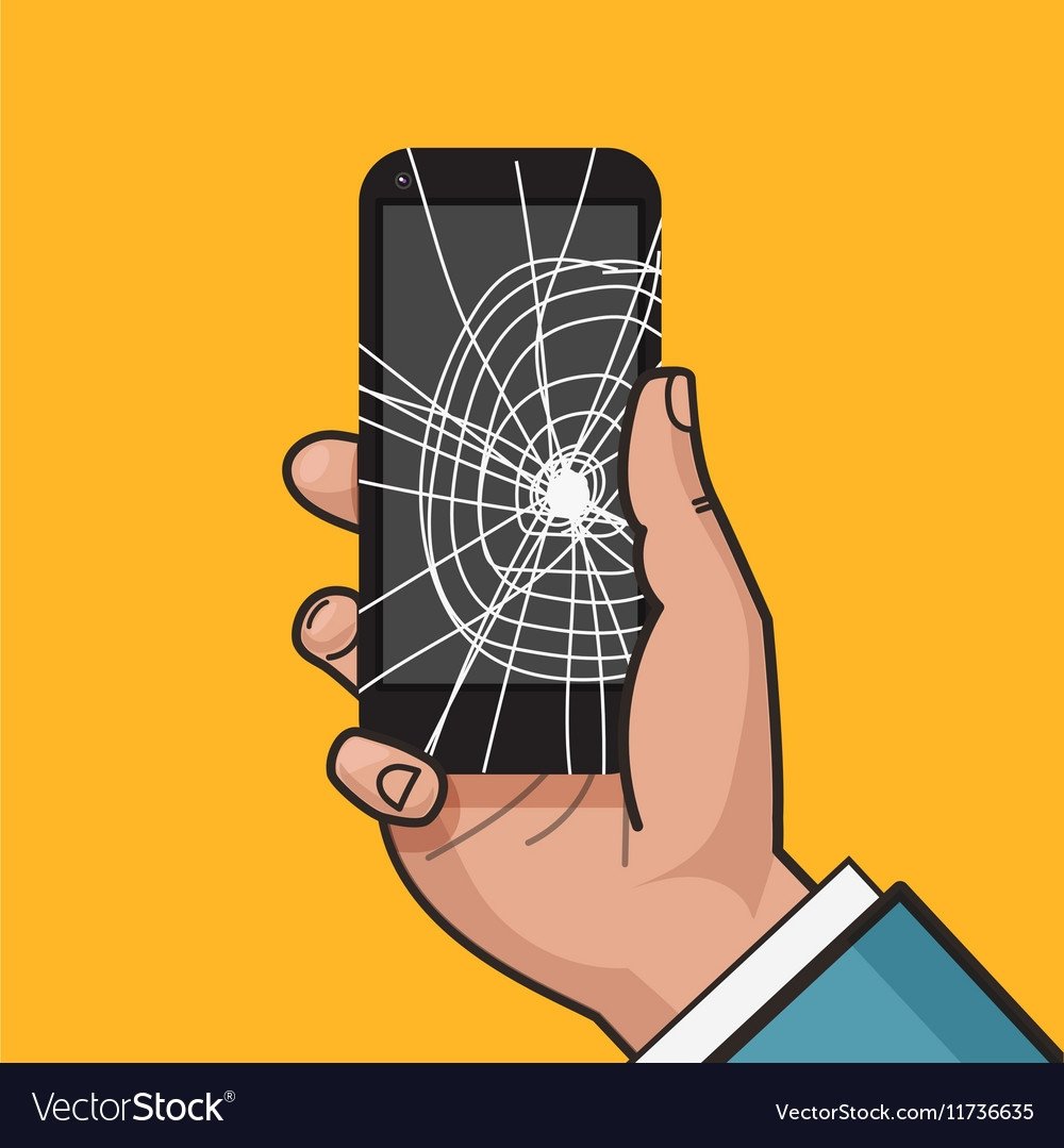 Сломанной рукой смартфон