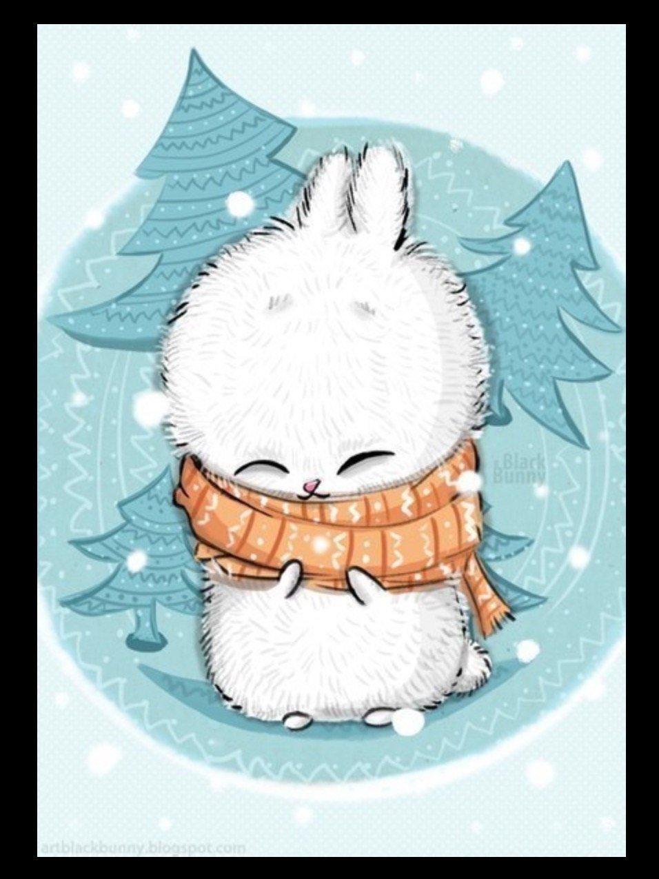 Зимний кролик новогодний