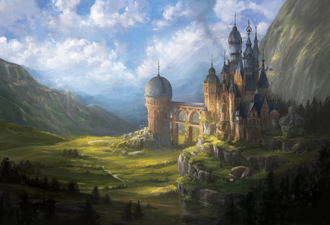 Сказочный замок в тумане