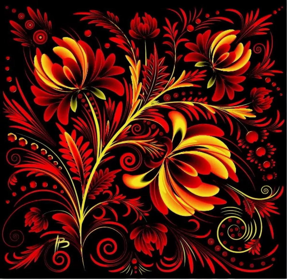 Хохломская роспись фоновая роспись