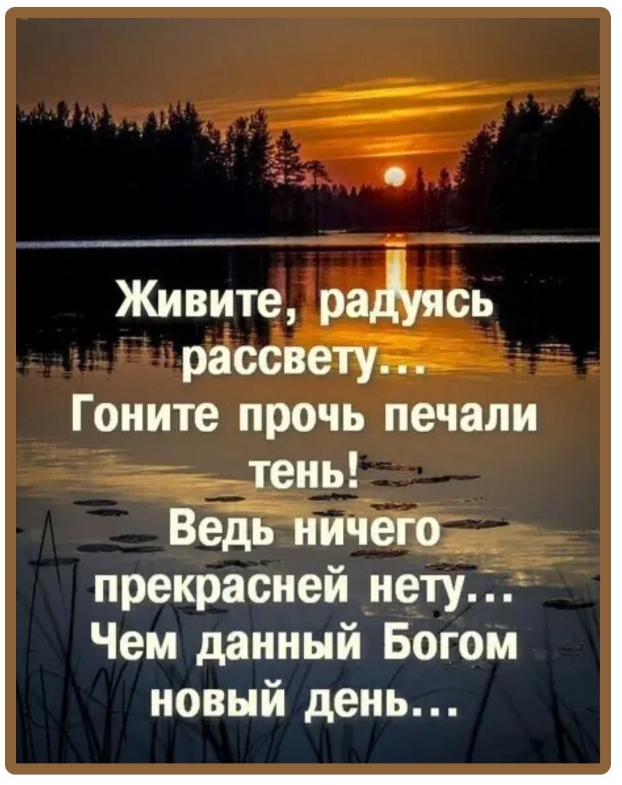 Живите радуясь рассвету гоните прочь