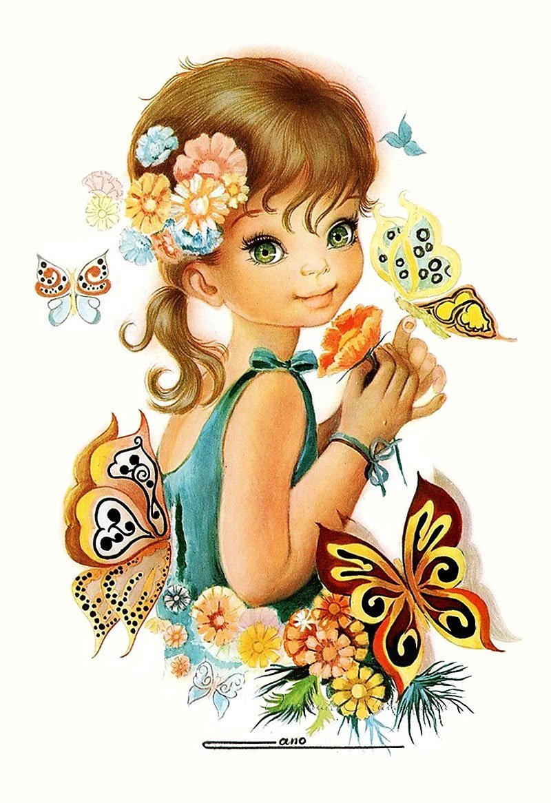 Ребенок вполевых цыветах