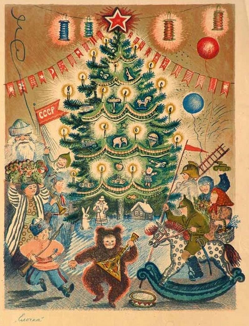 Советские новогодние открытки