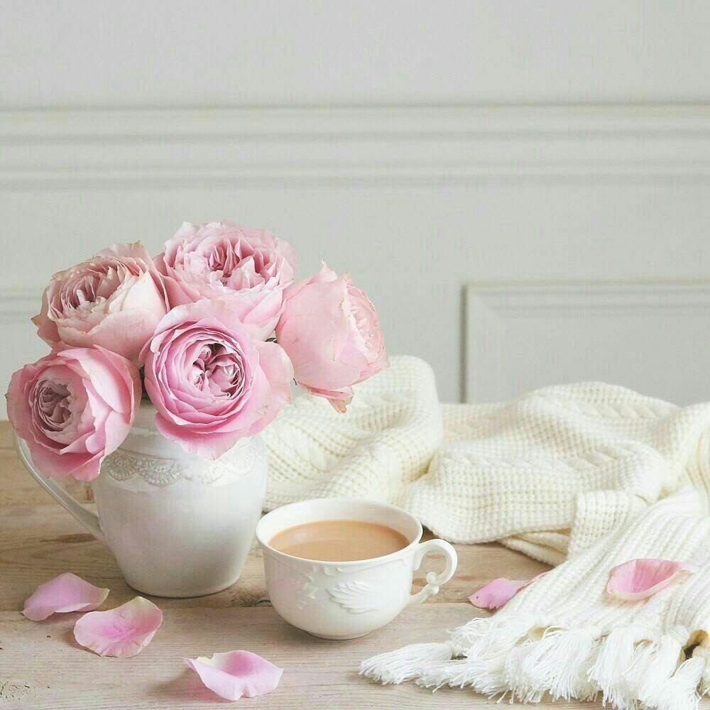 Нежное розовое утро