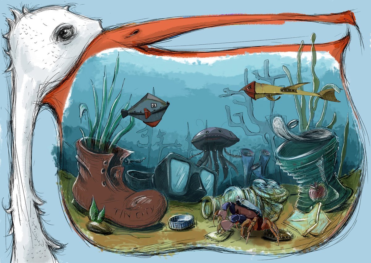 Рисунок на тему загрязнение воды