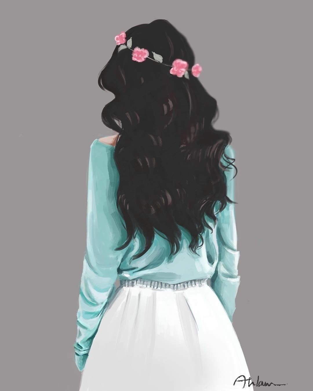 Брюнетка со спины арт