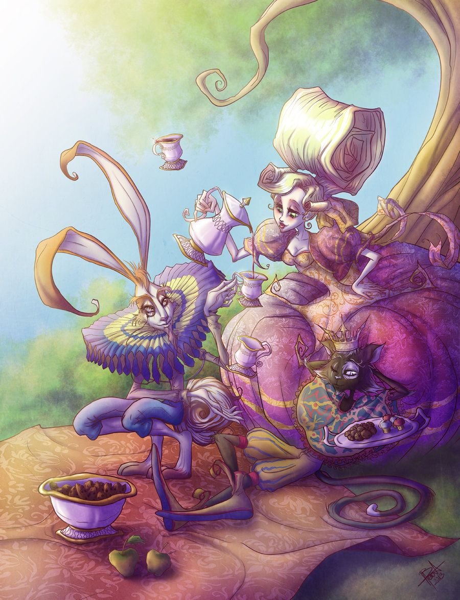 Алиса чаепитие арт