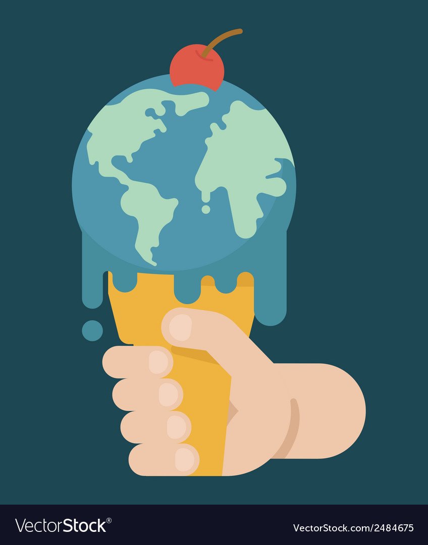 Глобальное потепление Векторная Графика