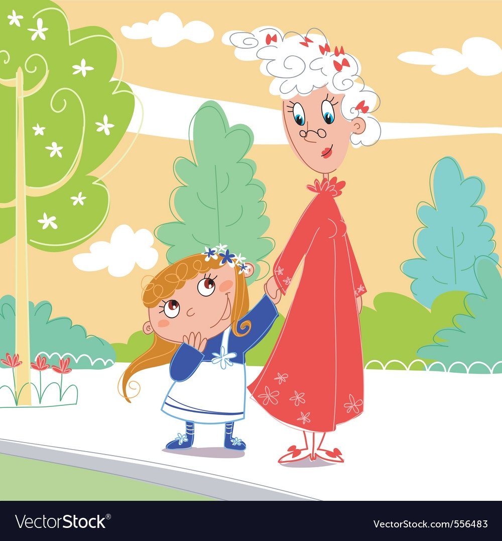 Бабушка и внучка мультяшные