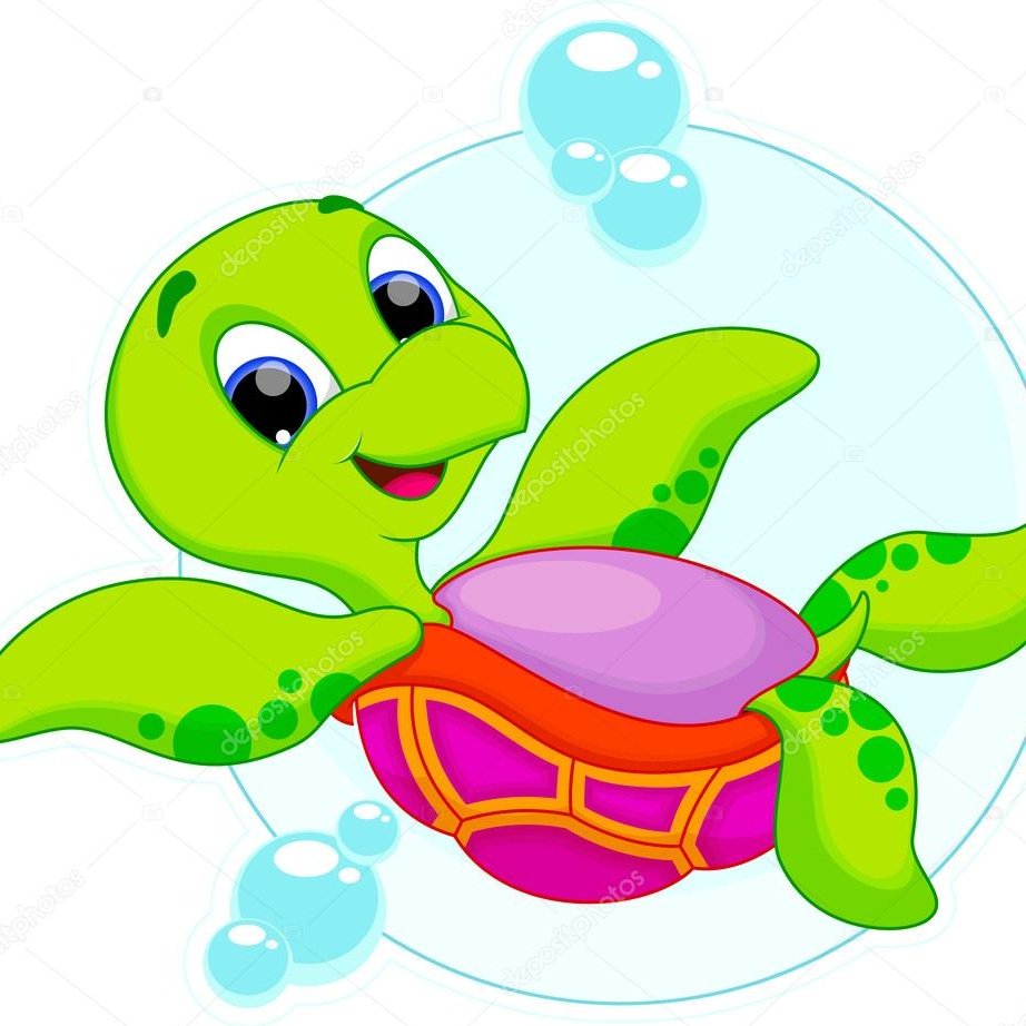Черепаха на белом фоне мультяшный
