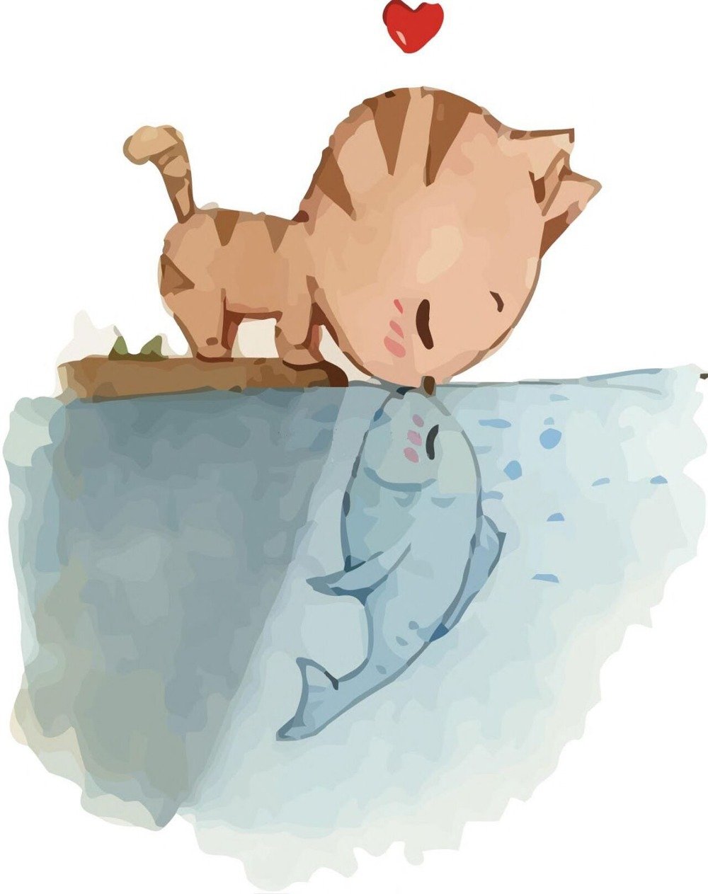 Котенок с рыбкой