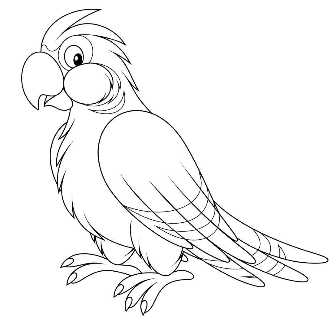 Попугай трафарет