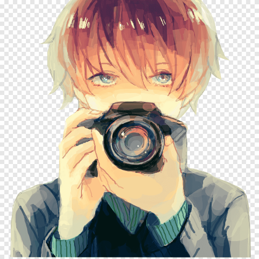 Аниме парень с фотоаппаратом