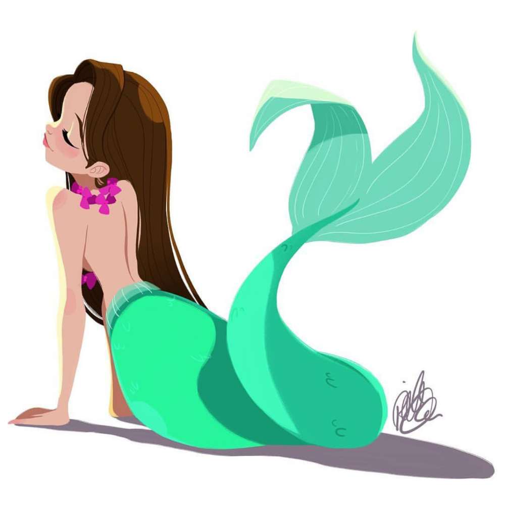 Нарисованных мультяшных русалок
