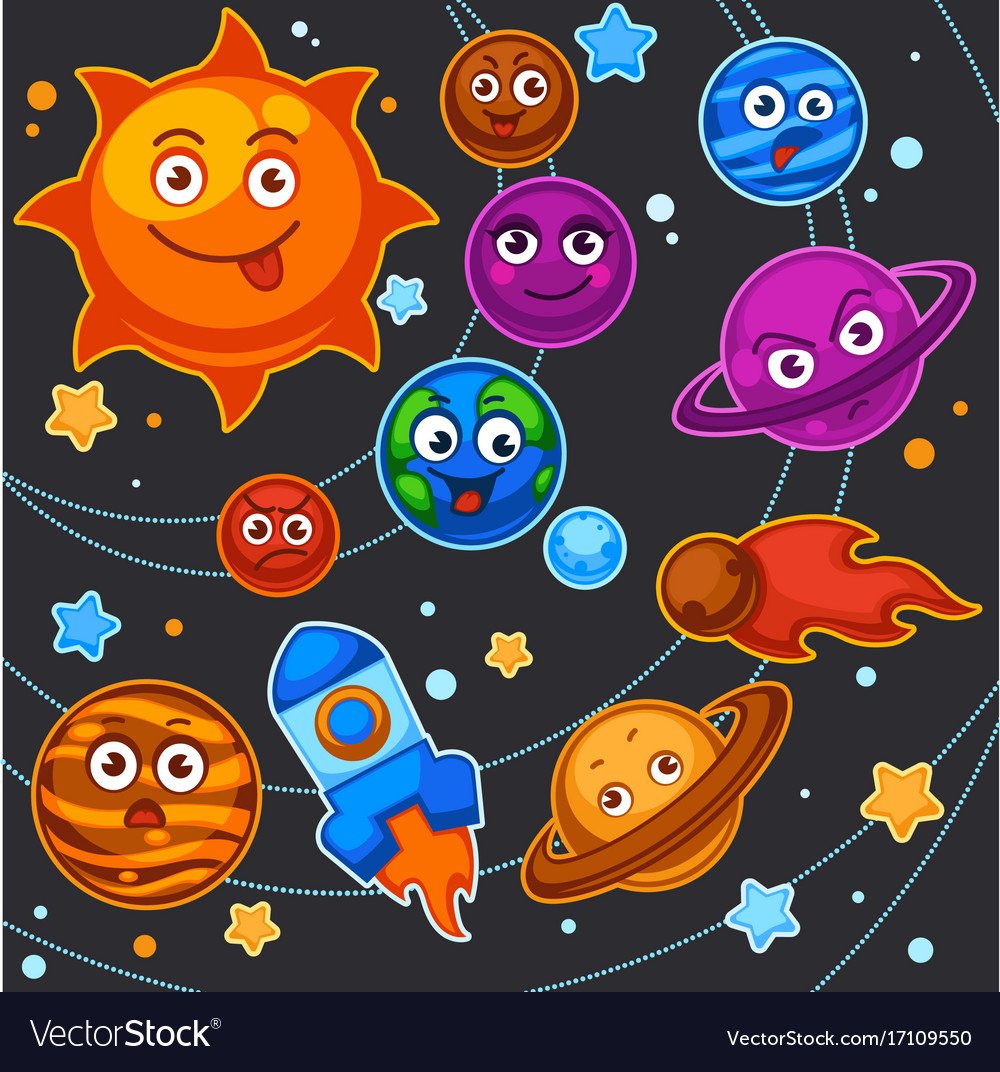 Цветные планеты для детей