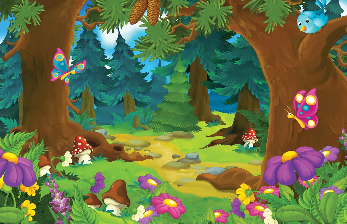 Лес мультяшный